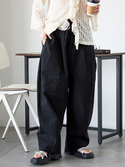 みみっち　新品　SM2☆ブラック／総刺繍パンツ Samansa Mos2（サマンサ モスモス）の「総刺繍綿麻パンツ