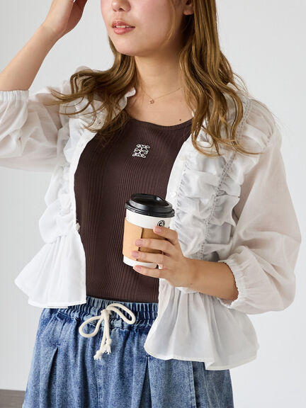 トムトム★新品★ehka sopo★バンドカラータック⁺ゆったりブラウス シャツ・ブラウス｜ehka sopo（エヘカソポ）公式通販