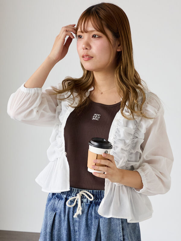 まゆみ★ehka sopo★ｓｍ２★新品★シャーリング襟*ギャザーブラウス セール】 シャーリング襟カットソー（オフホワイト/グレー/ブラック