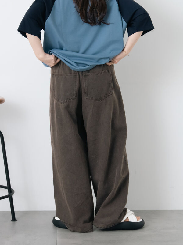 セール】 ヴィンテージ加工イージーデニムパンツ
