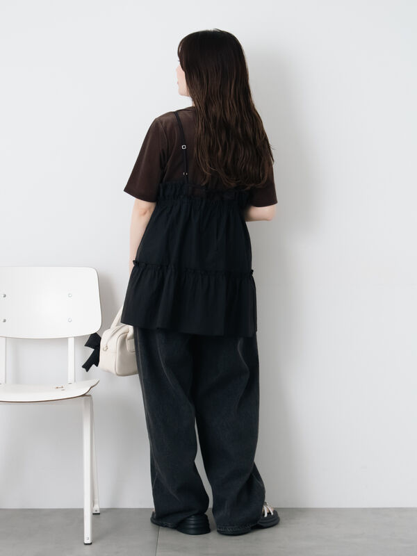 yori ティアードベロアカットソー　ブラック yoriティアードベロアカットソー 2019AWの通販はau PAY マーケット