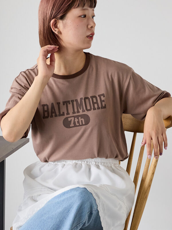 リンガーTシャツ（オフホワイト/チャコールグレー/モカ/キナリ）｜ehka sopo（エヘカソポ）通販