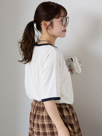 リンガーTシャツ（オフホワイト/チャコールグレー/モカ/キナリ）｜ehka sopo（エヘカソポ）通販