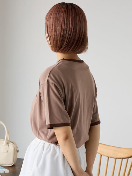 リンガーTシャツ（オフホワイト/チャコールグレー/モカ/キナリ）｜ehka sopo（エヘカソポ）通販