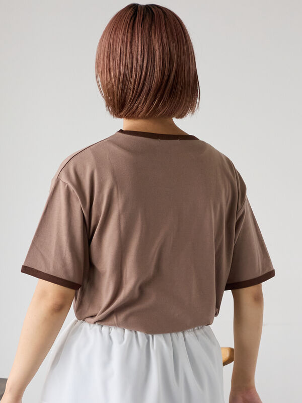 セール】 リンガーTシャツ（オフホワイト/チャコールグレー/モカ