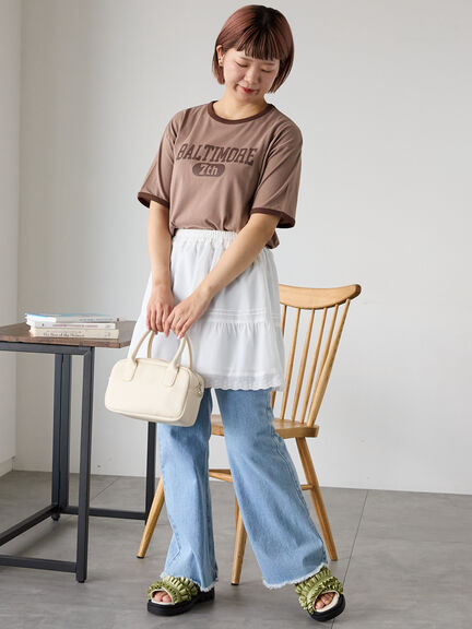 リンガーTシャツ（オフホワイト/チャコールグレー/モカ/キナリ）｜ehka sopo（エヘカソポ）通販