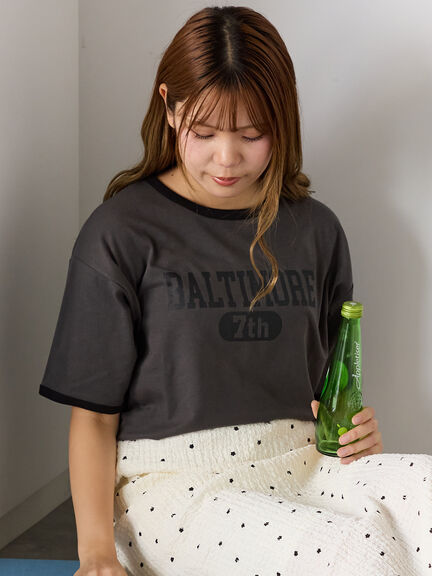 リンガーTシャツ（オフホワイト/チャコールグレー/モカ/キナリ）｜ehka sopo（エヘカソポ）通販