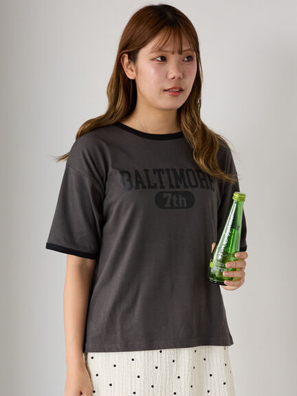 リンガーTシャツ（オフホワイト/チャコールグレー/モカ/キナリ）｜ehka sopo（エヘカソポ）通販