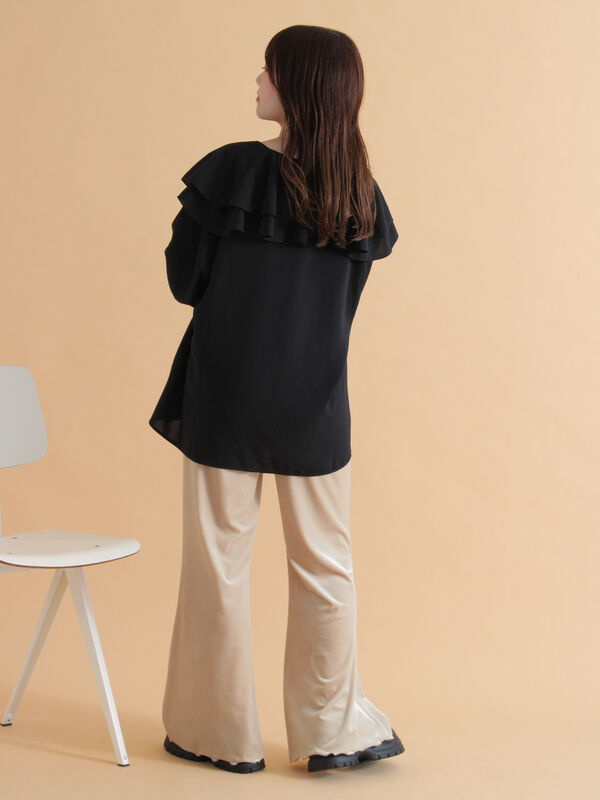 セール】 ベロアフレアパンツ（ブラック/ベージュ/ブラウン/ボトムス