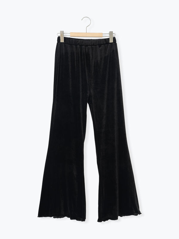 セール】 ベロアフレアパンツ（ブラック/ベージュ/ブラウン/ボトムス