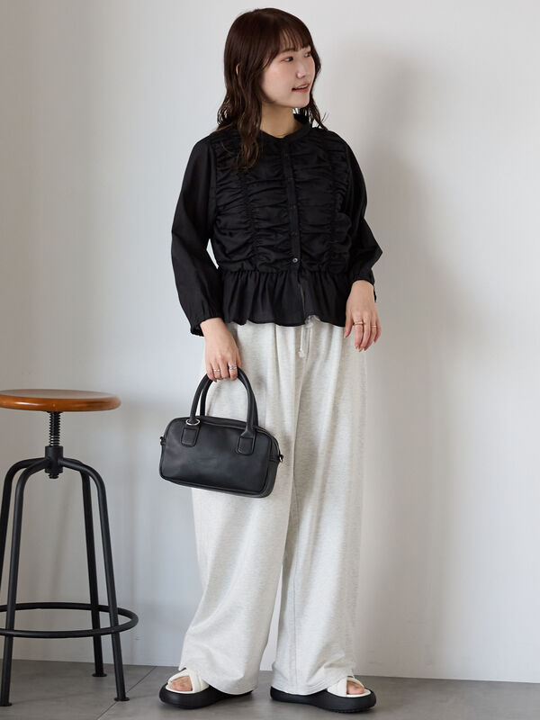 セール】 カットタックパンツ（オフホワイト/グレー/ブラック/ボトムス