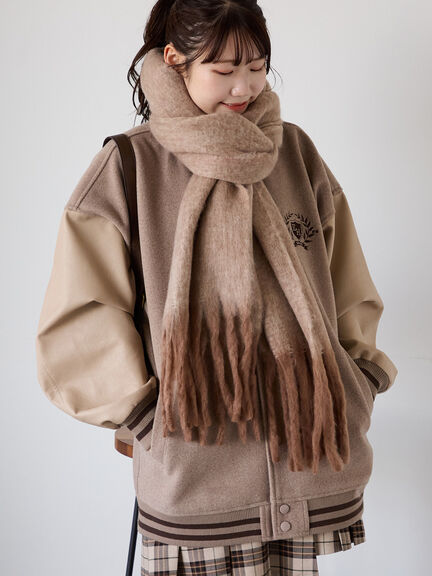 ふわもこマフラー太フリンジシャンブレー無地（ベージュ/グリーン/ブルー）｜ehka sopo（エヘカソポ）通販