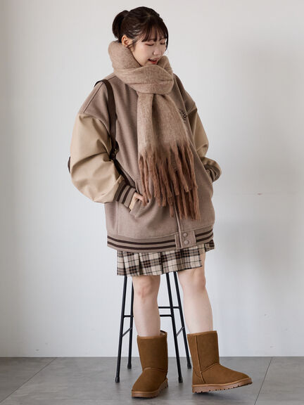 ふわもこマフラー太フリンジシャンブレー無地（ベージュ/グリーン/ブルー）｜ehka sopo（エヘカソポ）通販