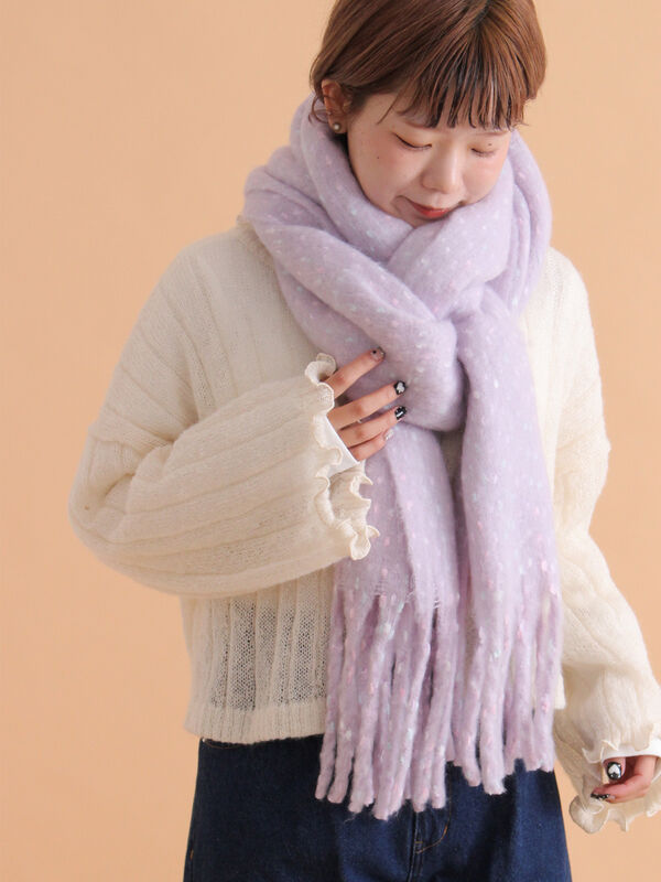 手織りマフラー、ストール　横フリンジ付き　長さ217cm 幅50cm+フリンジ 手織りマフラー、ストール 横フリンジ付き 長さ217cm 幅50cm+フリンジ