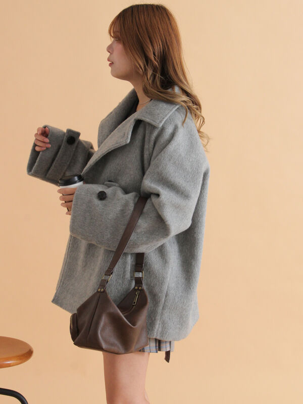 シャギーダブルコート（オフホワイト/グレー/ベージュ/アウター/コート