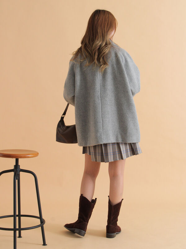 シャギーダブルコート（オフホワイト/グレー/ベージュ/アウター/コート