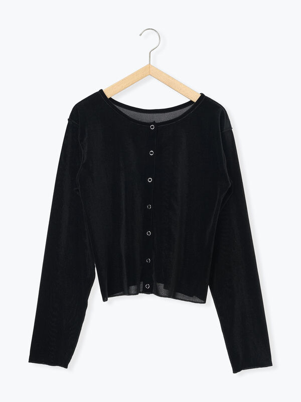 セール】 前後2WAYベロアカーディガン（ブラック/ブラウン/キナリ