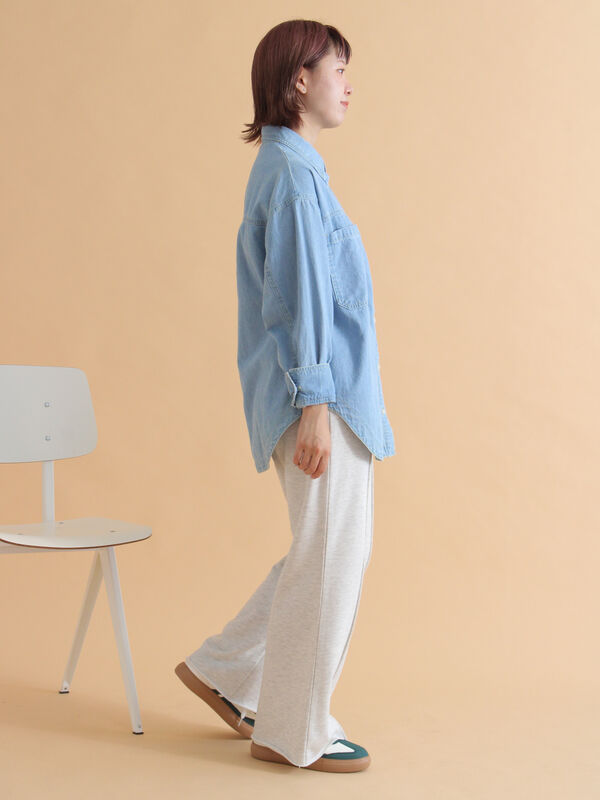 セール】 フレアスウェットパンツ（グレー/ブラウン/キナリ/ボトムス