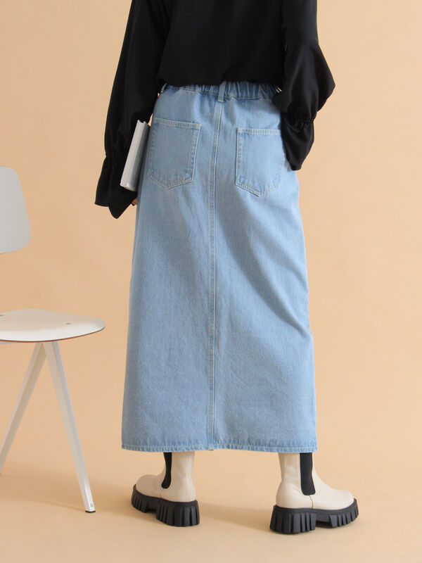 セール】 ◎デニムスカート（サックスブルー/ブルー/ネイビー/ボトムス