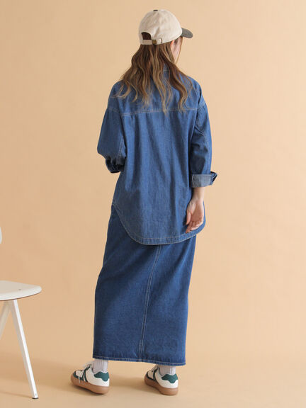 ◎デニムシャツ（サックスブルー/ブルー/ネイビー）｜ehka sopo（エヘカソポ）通販