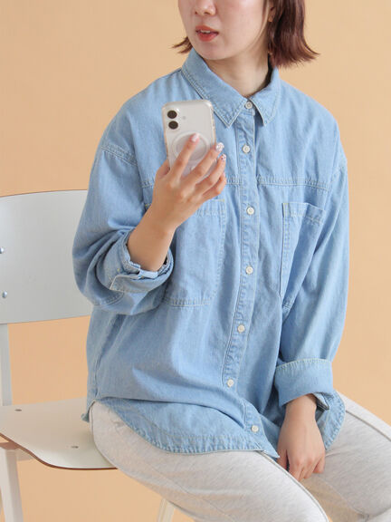 ◎デニムシャツ（サックスブルー/ブルー/ネイビー）｜ehka sopo（エヘカソポ）通販