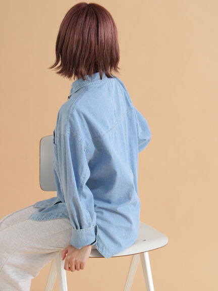 ◎デニムシャツ（サックスブルー/ブルー/ネイビー）｜ehka sopo（エヘカソポ）通販