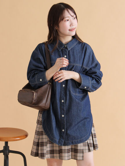 ◎デニムシャツ（サックスブルー/ブルー/ネイビー）｜ehka sopo（エヘカソポ）通販