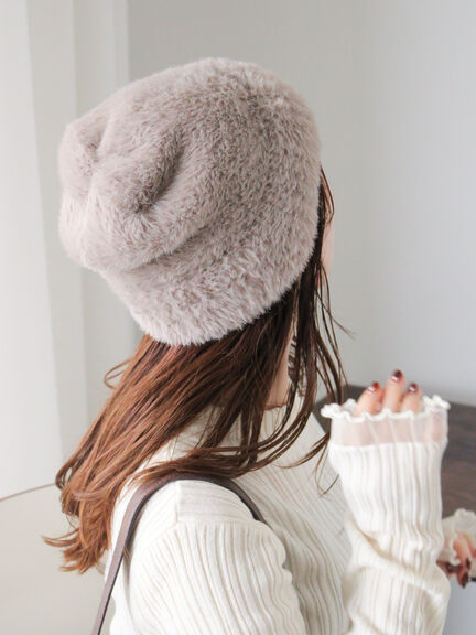 シャギーワッチキャップ（グレー/ベージュ/キナリ）｜ehka sopo（エヘカソポ）通販