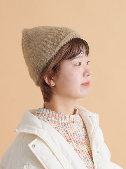 シャギーワッチキャップ（グレー/ベージュ/キナリ）｜ehka sopo（エヘカソポ）通販