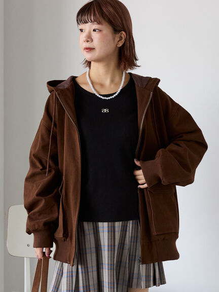 ワンポイント刺繍クルーネックカットソー（オフホワイト/グレー/ブラック/ベージュ）｜ehka sopo（エヘカソポ）通販