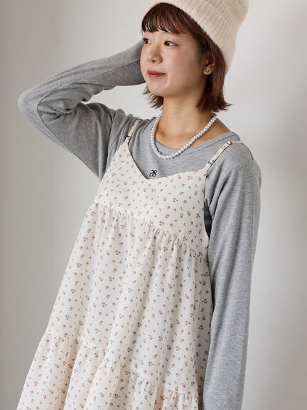 ワンポイント刺繍クルーネックカットソー（オフホワイト/グレー/ブラック/ベージュ）｜ehka sopo（エヘカソポ）通販