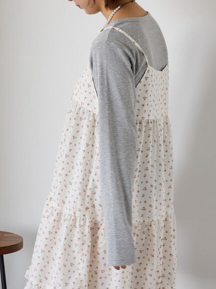 ワンポイント刺繍クルーネックカットソー（オフホワイト/グレー/ブラック/ベージュ）｜ehka sopo（エヘカソポ）通販