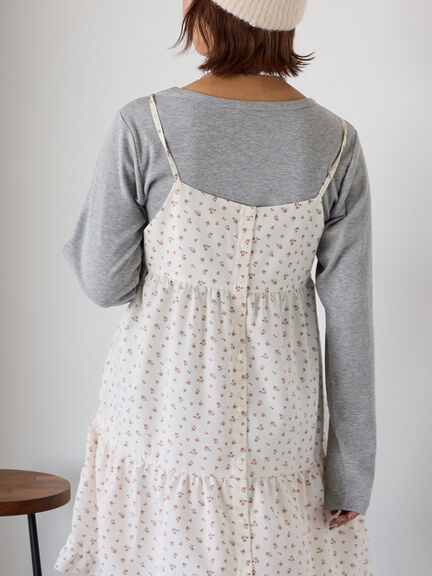 ワンポイント刺繍クルーネックカットソー（オフホワイト/グレー/ブラック/ベージュ）｜ehka sopo（エヘカソポ）通販