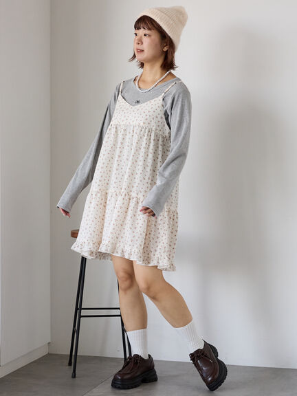 ワンポイント刺繍クルーネックカットソー（オフホワイト/グレー/ブラック/ベージュ）｜ehka sopo（エヘカソポ）通販