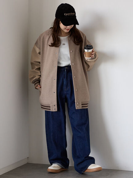 ワンポイント刺繍クルーネックカットソー（オフホワイト/グレー/ブラック/ベージュ）｜ehka sopo（エヘカソポ）通販