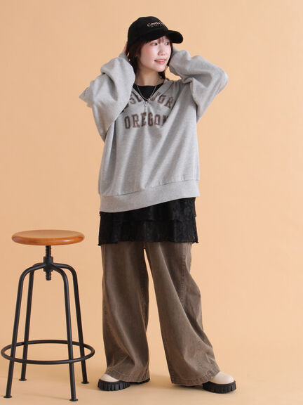 裾レースカットソー（オフホワイト/ブラック/キナリ）｜ehka sopo（エヘカソポ）通販