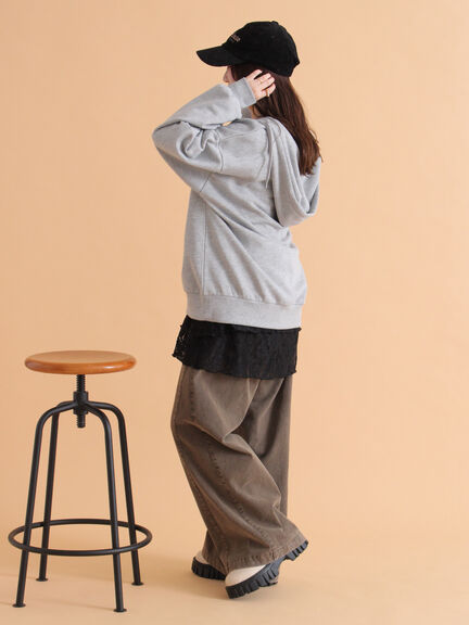 裾レースカットソー（オフホワイト/ブラック/キナリ）｜ehka sopo（エヘカソポ）通販