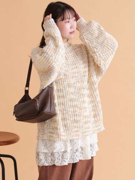 裾レースカットソー（オフホワイト/ブラック/キナリ）｜ehka sopo（エヘカソポ）通販