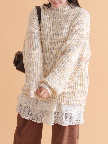 裾レースカットソー（オフホワイト/ブラック/キナリ）｜ehka sopo（エヘカソポ）通販