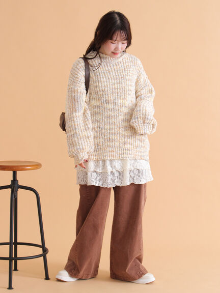 裾レースカットソー（オフホワイト/ブラック/キナリ）｜ehka sopo（エヘカソポ）通販