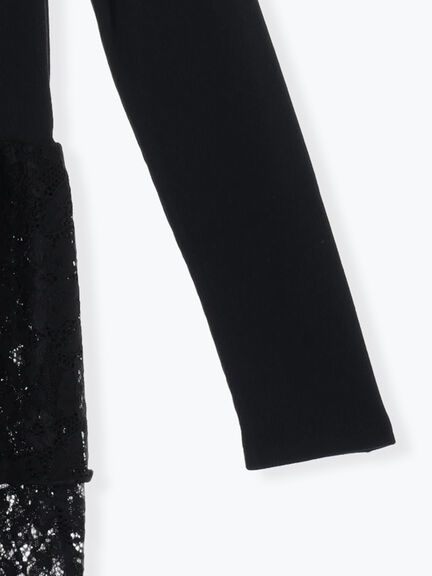 裾レースカットソー（オフホワイト/ブラック/キナリ）｜ehka sopo（エヘカソポ）通販