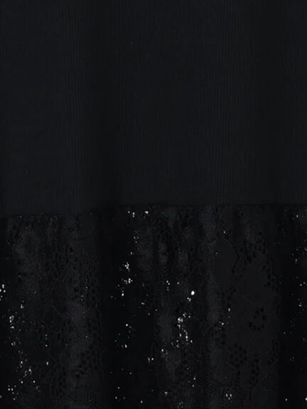 裾レースカットソー（オフホワイト/ブラック/キナリ）｜ehka sopo（エヘカソポ）通販