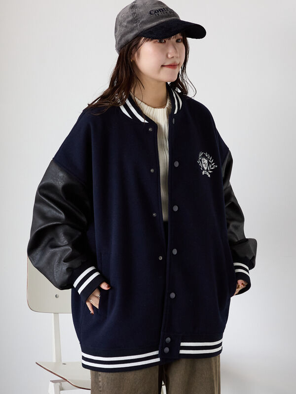 セール】 ビッグシルエットスタジャン（グレー/ベージュ/ネイビー