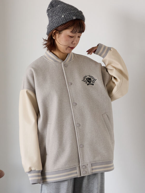 セール】 ビッグシルエットスタジャン（グレー/ベージュ/ネイビー