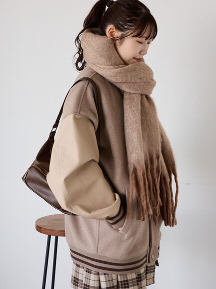 ビッグシルエットスタジャン（グレー/ベージュ/ネイビー）｜ehka sopo（エヘカソポ）通販