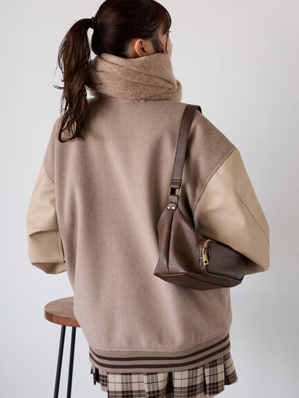 ビッグシルエットスタジャン（グレー/ベージュ/ネイビー）｜ehka sopo（エヘカソポ）通販