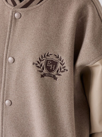 ビッグシルエットスタジャン（グレー/ベージュ/ネイビー）｜ehka sopo（エヘカソポ）通販