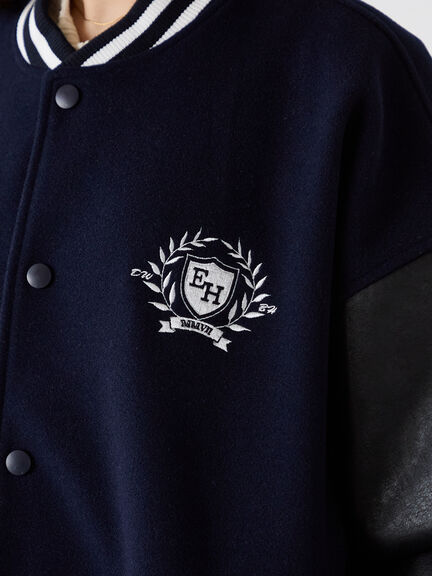 ビッグシルエットスタジャン（グレー/ベージュ/ネイビー）｜ehka sopo（エヘカソポ）通販