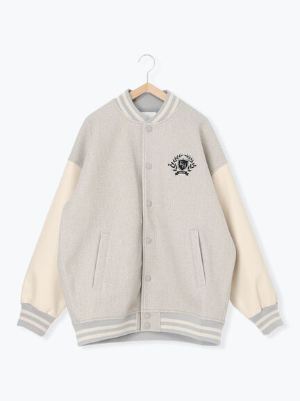 ビッグシルエットスタジャン（グレー/ベージュ/ネイビー）｜ehka sopo（エヘカソポ）通販