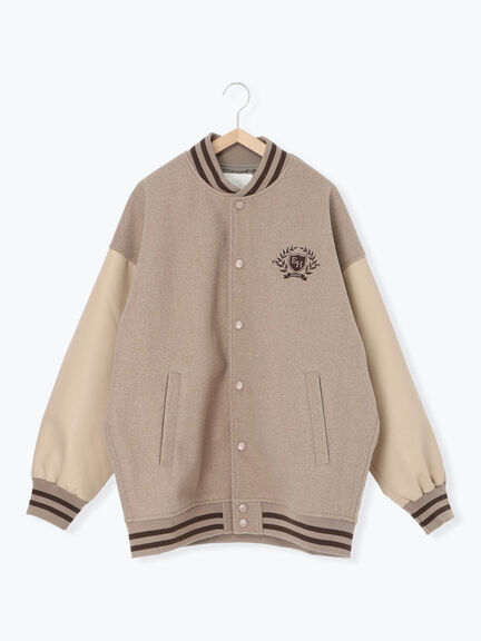 ビッグシルエットスタジャン（グレー/ベージュ/ネイビー）｜ehka sopo（エヘカソポ）通販